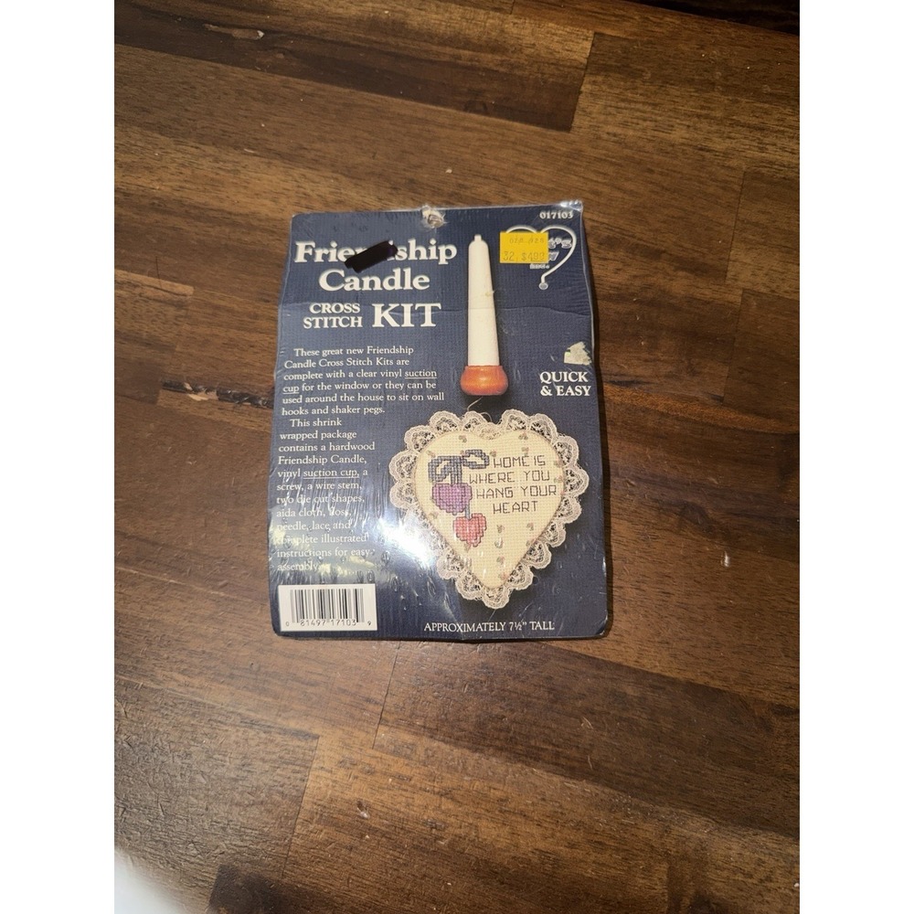 Friendship Candle Kit Cross Stitch Kit Heart Vintage Crafting